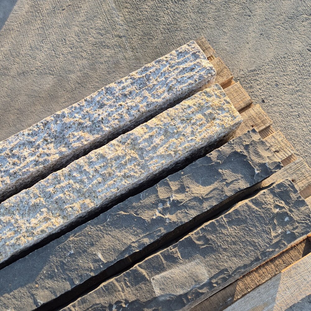 Helios Yellow Granite Kerb 12×15×100 cm, Hand-Finished