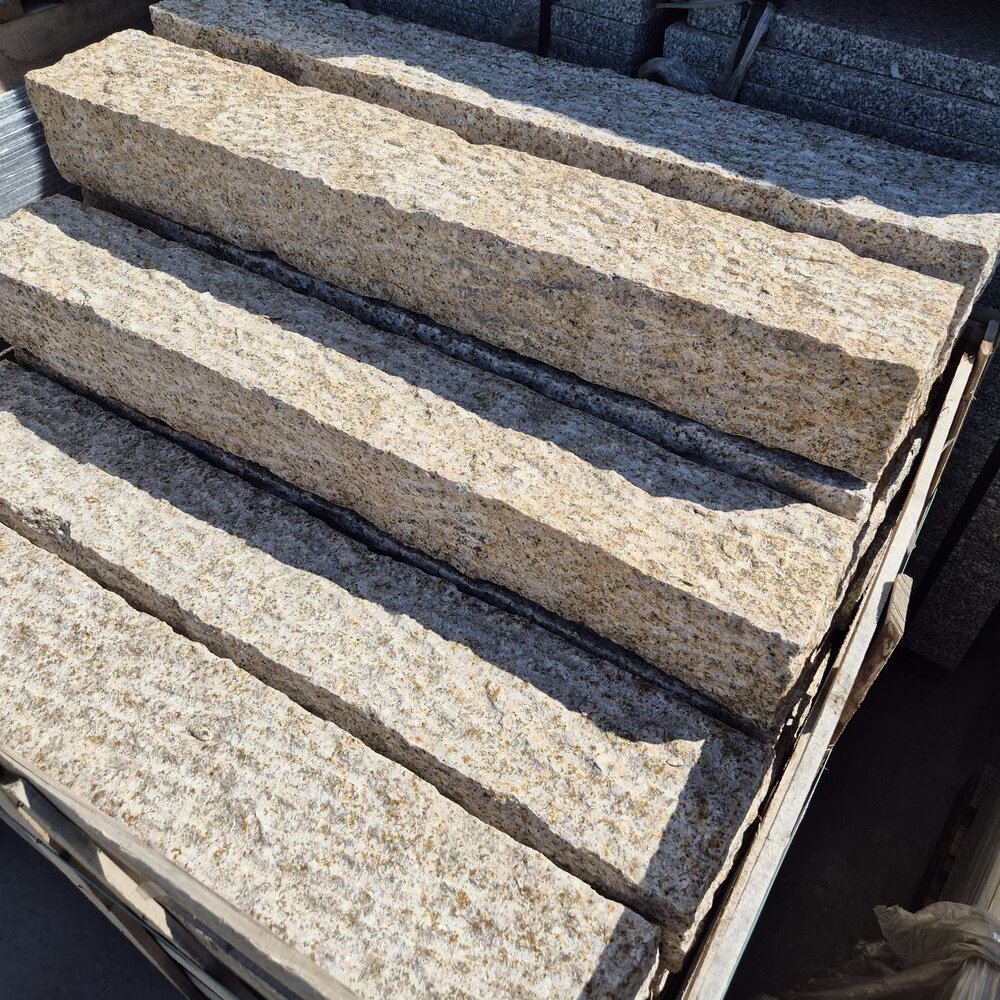 Helios Yellow Granite Kerb 12×15×100 cm, Hand-Finished