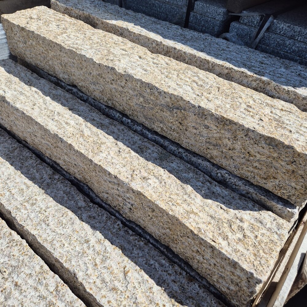Helios Yellow Granite Kerb 12×15×100 cm, Hand-Finished