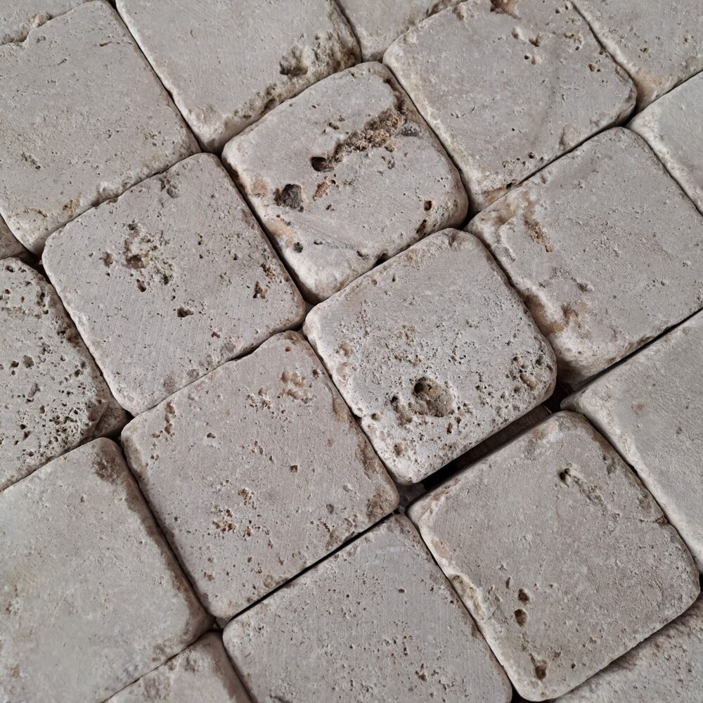 Опесъчени павета от травертин Дюн 10×10×3 см