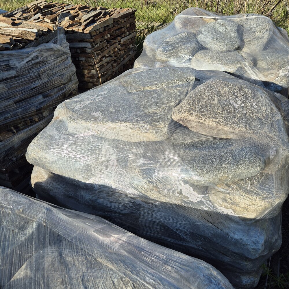 Grey Rounded Stone Stepping Slabs for Garden Paths and Cobblestone – Price per Ton