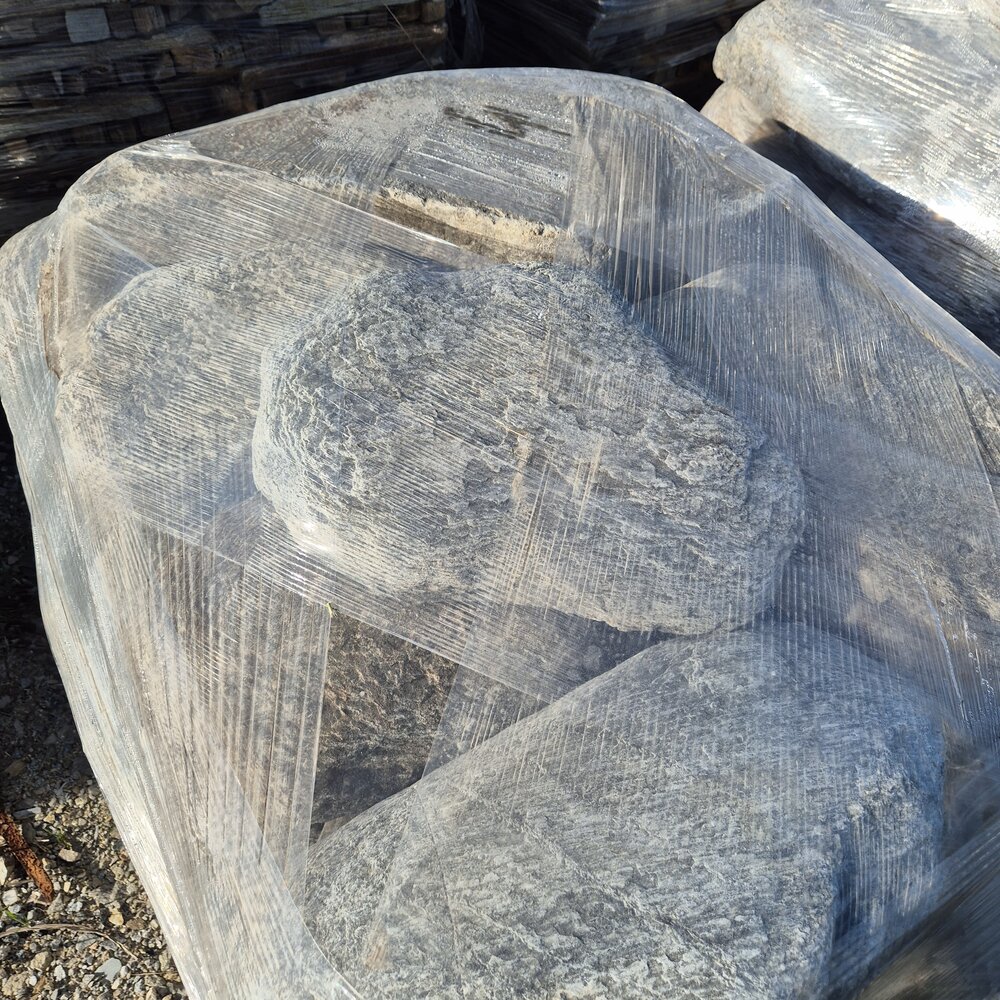 Grey Rounded Stone Stepping Slabs for Garden Paths and Cobblestone – Price per Ton