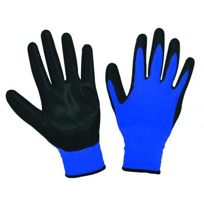 Blue latex black base gloves TS