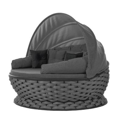 HORECANO-Кръгъл диван със сенник-OUTDOOR MIAMI АНТРАЦИТ (NT014-N1009)