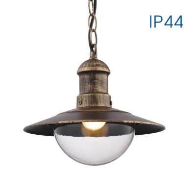 Фенер RIVIERA H010 античен месинг IP44, E27, външен висящ