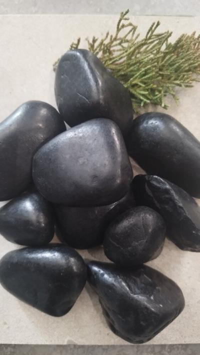 Black Polished Decorative Stones 4–8 cm, 20 kg
