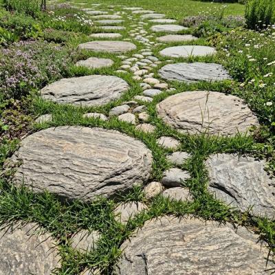 Grey Rounded Stone Stepping Slabs for Garden Paths and Cobblestone – Price per Ton