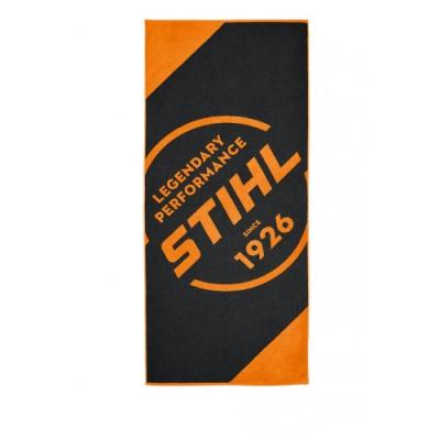 STIHL LEGENDARY PERFORMANCE Beach Towel, 80×180 cm, Black & Orange