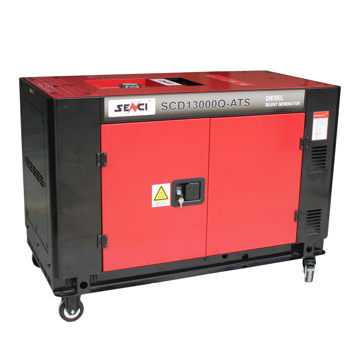 Шумоизолиран дизелов монофазен генератор SENCI SCD 13000 Q-ATS – 11 kW, 26 л, 2 цилиндров двигател, AVR