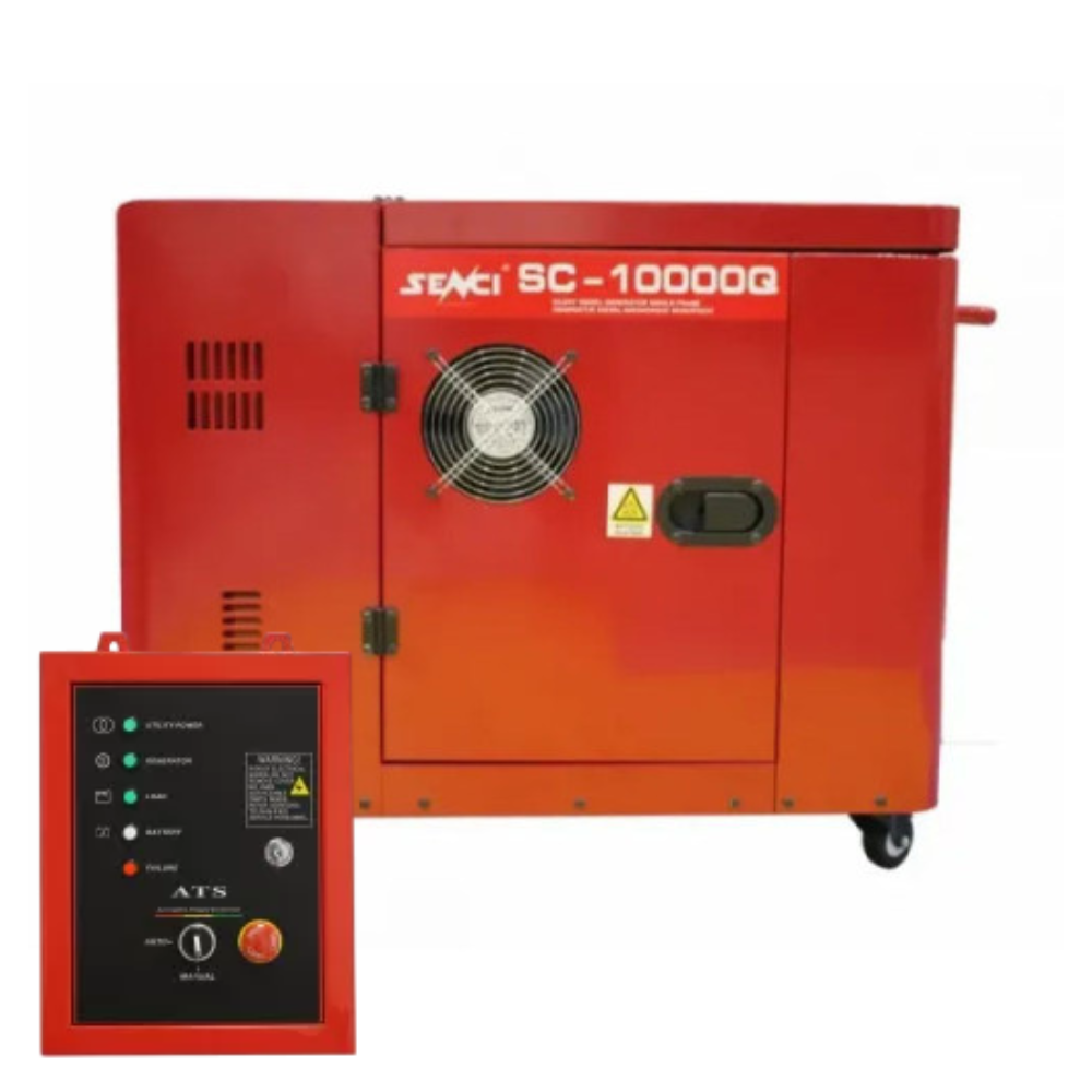 Обезшумен дизелов монофазен генератор SENCI SC-10000Q – 8 kW, 18 л, 85 dB
