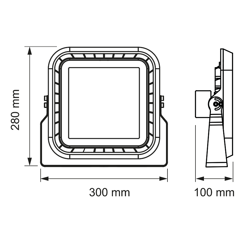 UltraLux Професионален LED прожектор димиращ 1–10 V DC, 100W, 5000K, 60°, IP66