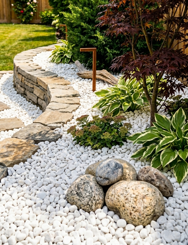 White Decorative Marble Stones 1 Ton for Garden and Yard
