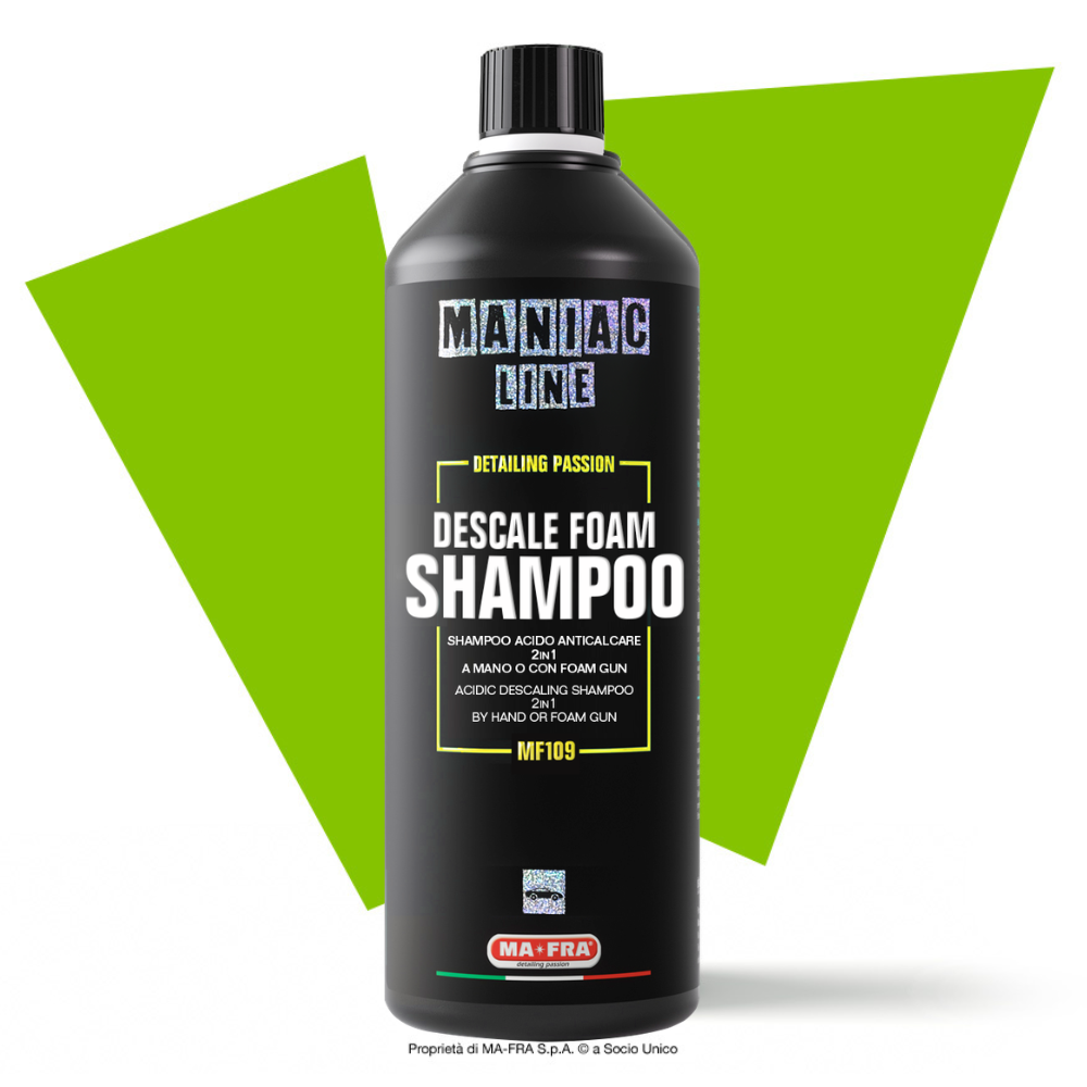 MA-FRA Maniac Line Descale Foam Shampoo 1000 ml – Acid Car Shampoo for Limescale & Water Spots