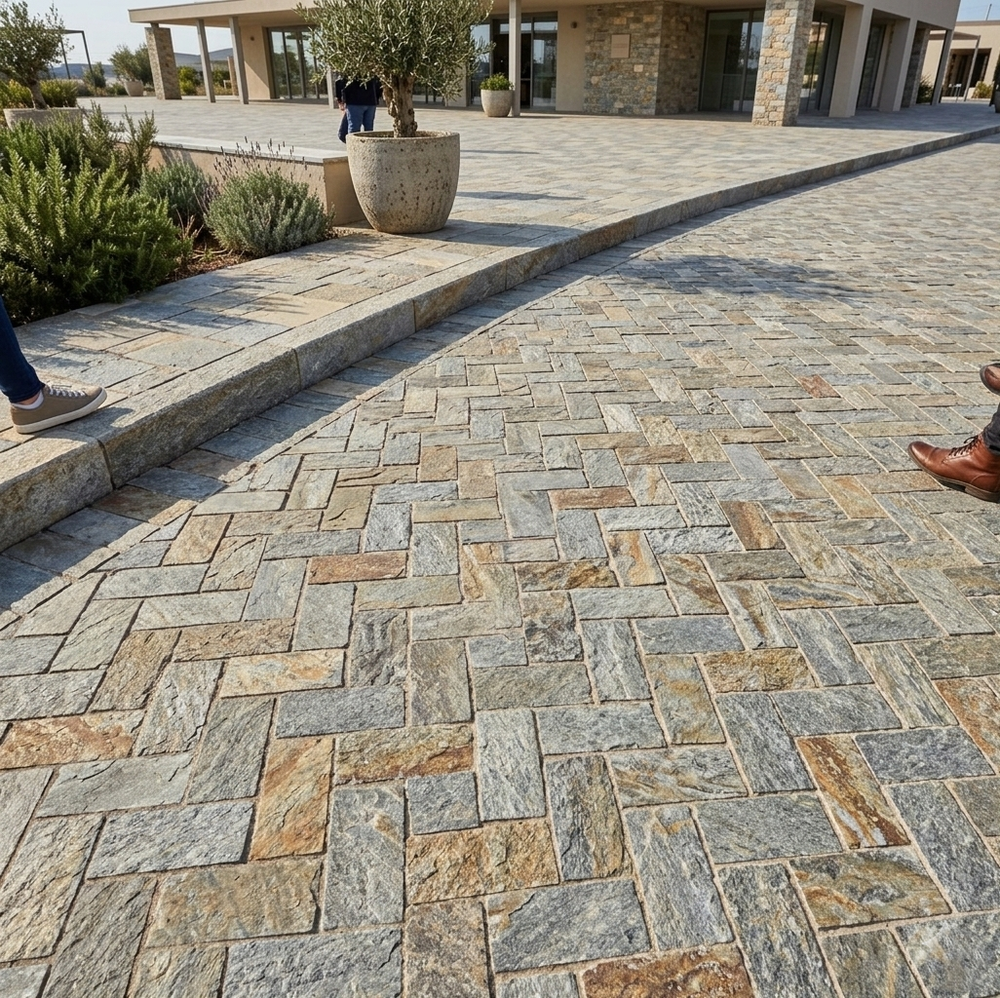 Homa Gneiss Pavers 20×10×2–3 cm, Machine-Cut