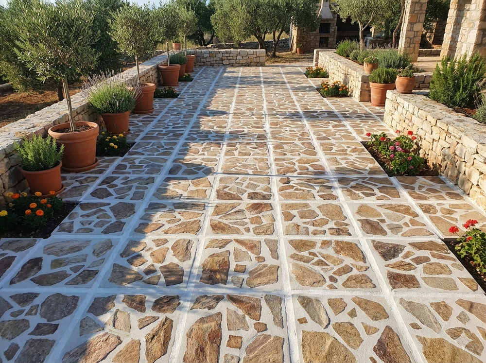Sand-Gold White Standard Outdoor Paving Tile 40×40×4 cm – Price per Piece