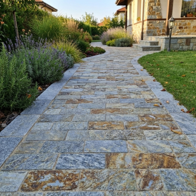 Homa Gneiss Pavers 20×10×2–3 cm, Machine-Cut