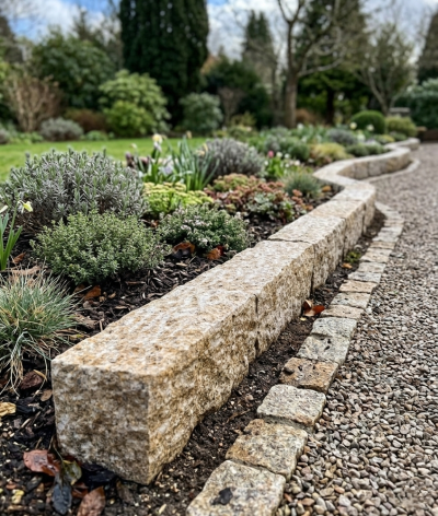 Helios Yellow Granite Kerb 12×15×100 cm, Hand-Finished