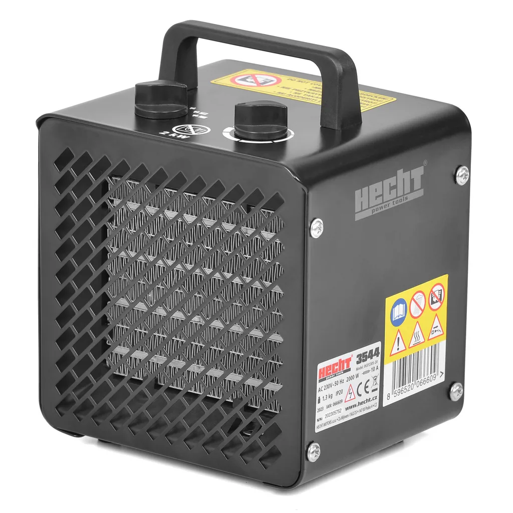 Монофазен електрически калорифер HECHT 3544, 2000 W, 190 м³/ч, 20 м²