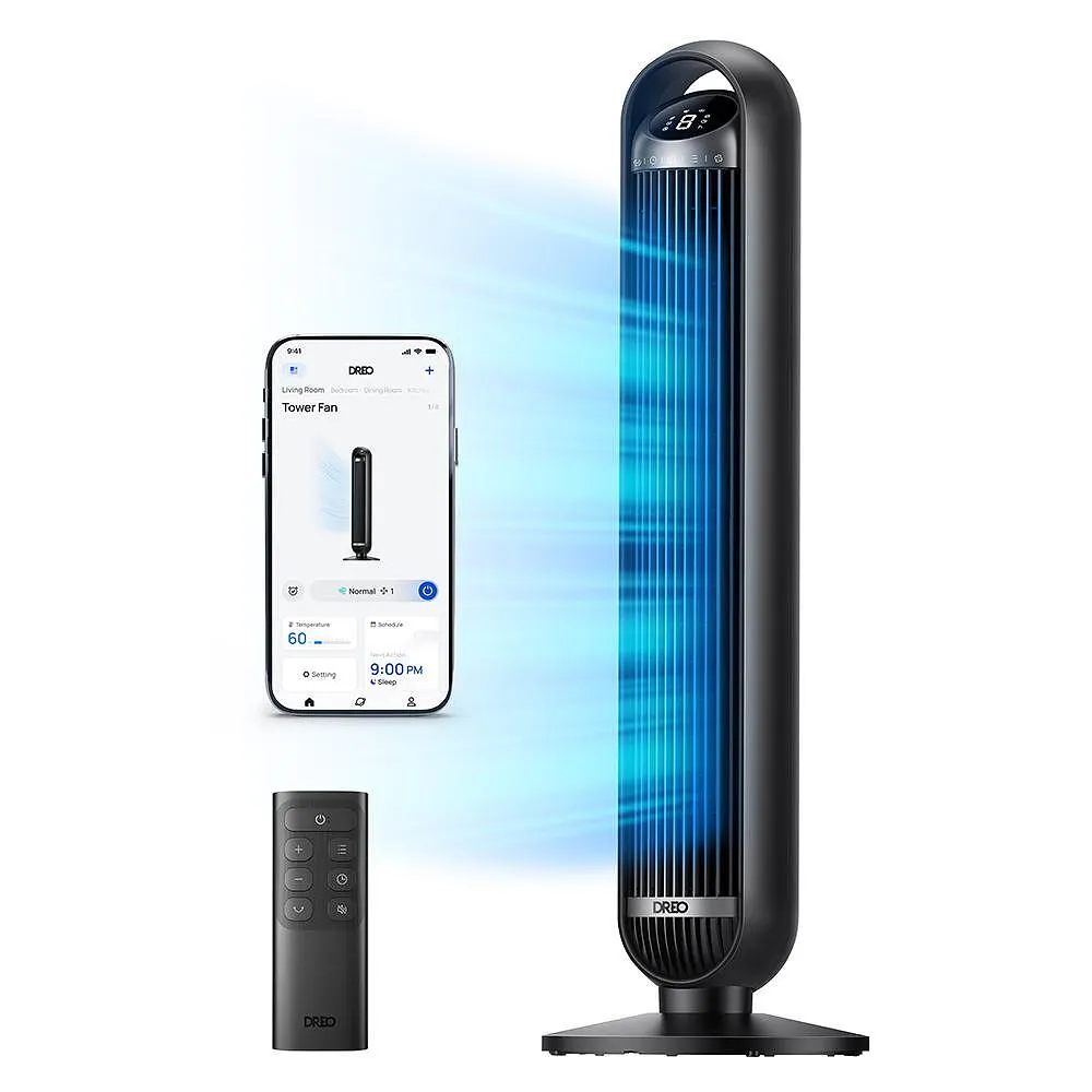 Колонен вентилатор Dreo Tower Fan 413S, 35 W, Wi-Fi, 8 скорости, 1961 м³/ч