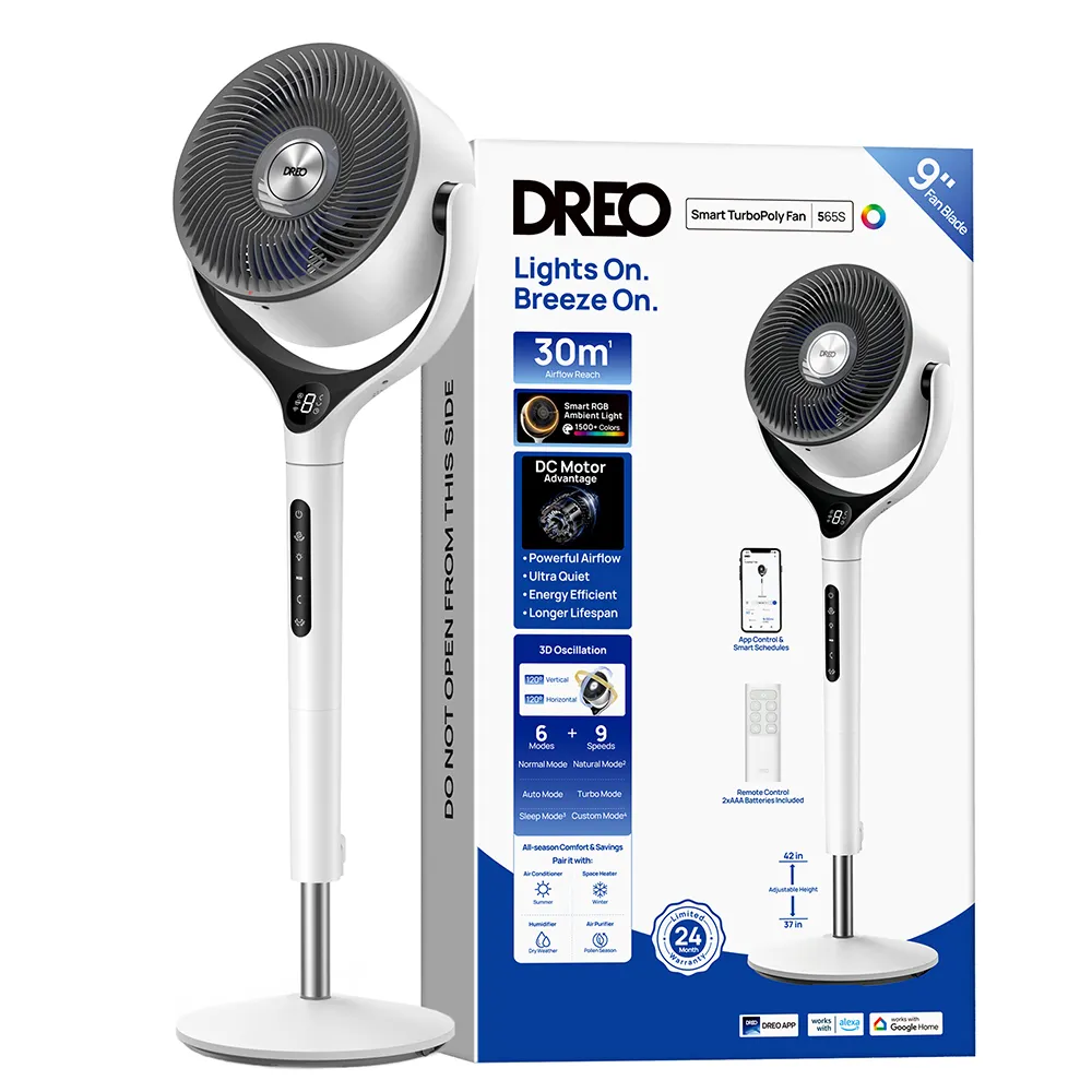 Вентилатор Dreo TurboPoly™ Fan 565S, 36 W, 1869 м³/ч, 3D осцилация до 120°