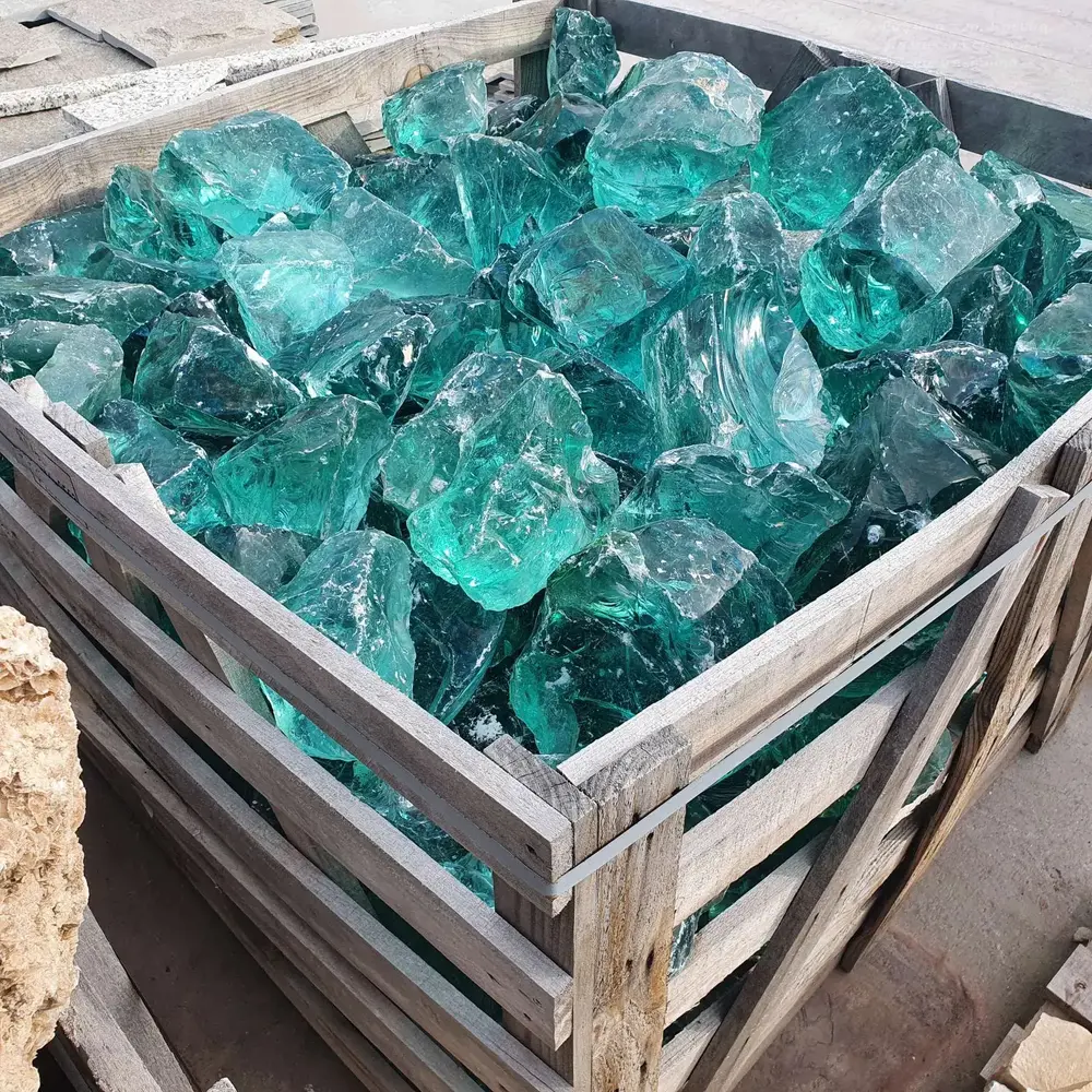 Green-Turquoise Decorative Glass Stone - Price per 1 kg