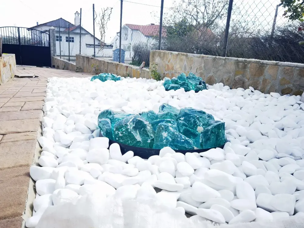 Green-Turquoise Decorative Glass Stone - Price per 1 kg