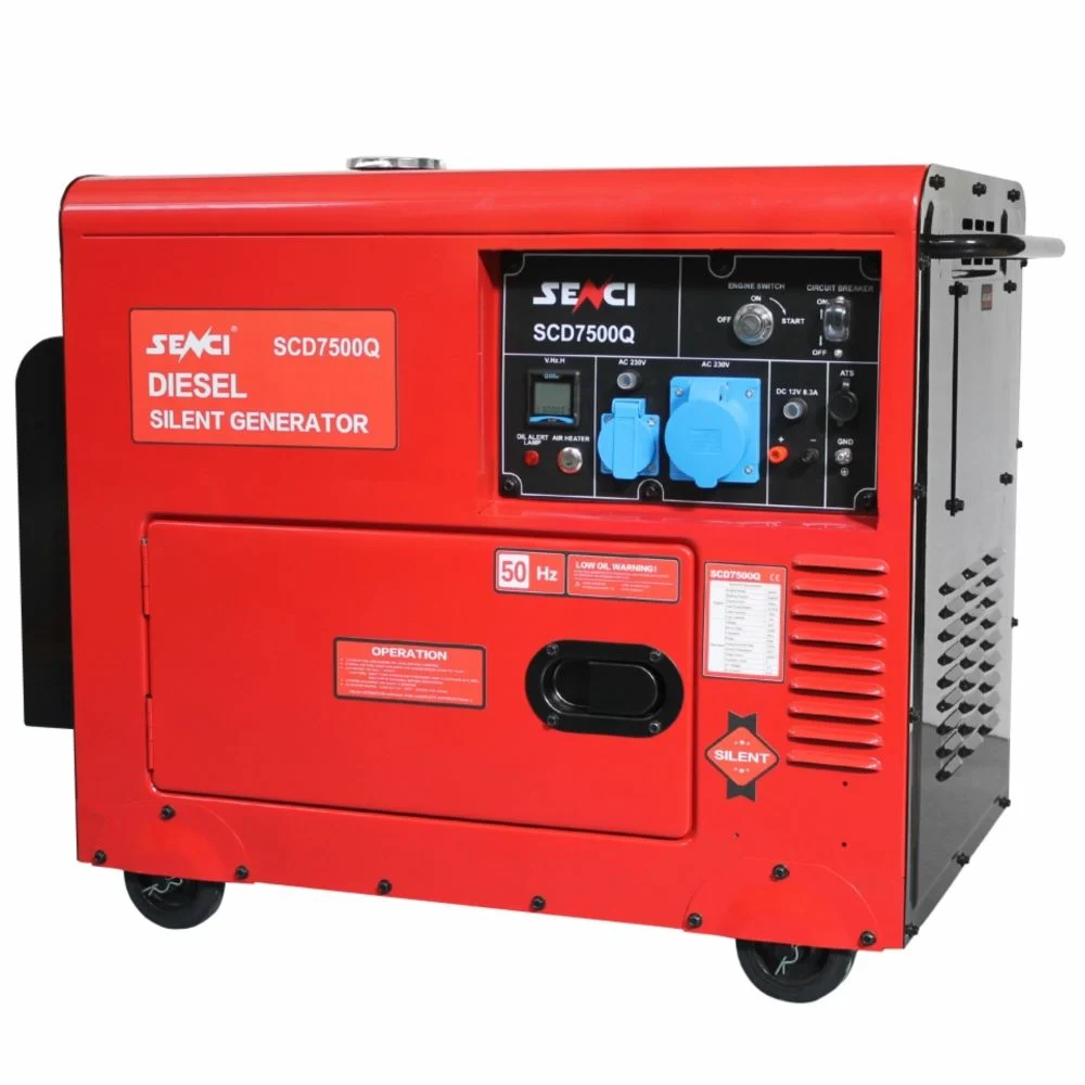 Silent Diesel Generator SENCI SC-7500QN, 6 kW, 18 L, Electric Start & ATS